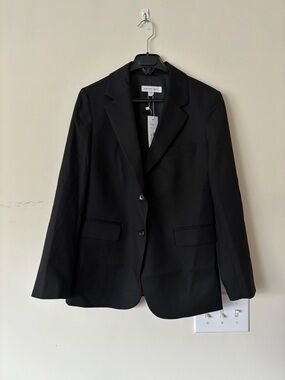 Amour Vert Slim Tobie Linen-Blend Blazer - Black